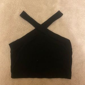 Cross Cross Black Crop Top